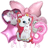6pcs Marie Cat Theme Aluminum Ballon Girls Birthday Party Supplies The Aristocats Baby Shower Decora