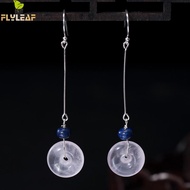 Flyleaf 100 Natural Stone Lapis Lazuli Drop Earrings For Women Real 925 Sterling Silver Fine Jewelry Vintage Jade Earrings