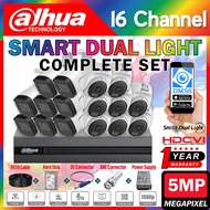 DAHUA 16-CHANNEL 5MP Smart Dual Light Audio DIY Set Full HD 1620P CCTV 16CH DVR Camera HDD PSU Cable