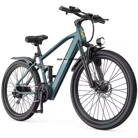 GT900 13AH Battery E Bike 21 Speed 26 Inches Black Cyan Electric Bicycle for Adults