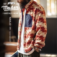 เสื้อคาร์ดิแกน Navajo ผู้ชายเสื้อฟลีซกันหนาว Navajo แบบอเมริกันมีซิปเสื้อสไตล์เกาหลีชุดลำลองสองด้าน
