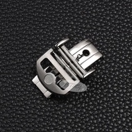 High Quality 18mm solid Stainless Steel Butterfly Buckle For IWC IW323101 Big Pilot Watchband Strap Silver Clasp folding buckle