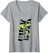 Womens Marvel The Incredible Hulk Lettering V-Neck T-Shirt
