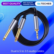 3.5mm Male to 2 x 6.5mm Male Aux Splitter Cable 1M 1 Meter 1.2M - Pihen