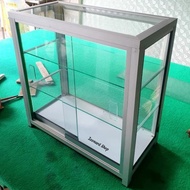 Etalase Aluminium Kaca 50Cm Lemari Display Makanan Minuman Jus Buah