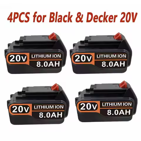 high capacity 8Ah LBX20 Replacement for Black & Decker 20V Battery Max Lithium BL2018 LBXR20 LB20 LS