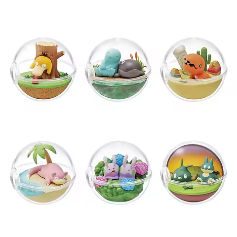 Re-Ment Pokemon Terrarium collection relaxing time Psyduck Quagsire Trapinch Slowpoke Goomy Munchlax