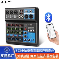 Mixer 5-Channel Computer Recording Driver-Free Sound Card Live Home Stage USB DJmixer Mixer