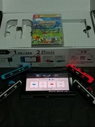 SWITCH主機 完整盒裝 四支手把+煮過頭全部好吃，贈 四手把充電底座