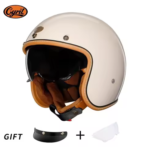 3/4 Open Face Half Motorcycle Helmet Lightweight Adult Helmet DOT Approved CYRIL B206 capacetes para