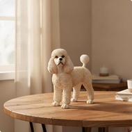 [kwbyle] Poodle Figurine Whimsical Poodle Statue Sculpture for Bookshelf, Housewarming