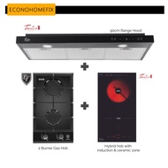 [ BUNDLE ] TURBO+EF HB AG 3020 TN VGB 2 Burner Gas Hob + THD902 Hybrid Ceramic and Induction Cooker 