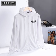 JEEP SPIRIT 1941 ESTD Mens and Womens Sunscreen Clothing UV Protection Breathable Skin Clothing Hood