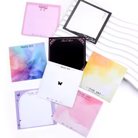 20pcs 7.5x7.5cm Nails Cardboard Handmade Nails Packing Cards Nail Art Display Card Manicure Package 