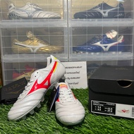 รองเท้าฟุตบอล Mizuno Morelia II สีขาว-ส้ม (P1GA230164) Made in Japan ของแท้ มือ 1