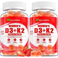 Organic Women’s D3 K2 Vitamin Gummies: D3 10000 IU Chewable Vegan Multivitamins plement with B12 B6 