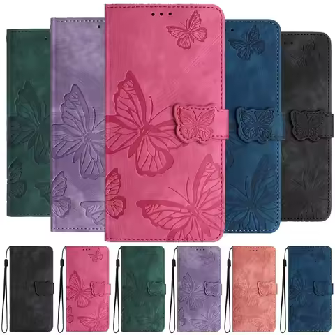 Butterfly Embossed Leather Case For Nokia C2 C12 Pro C22 C32 C60 C110 C210 C300 C310 G42 G60 G310 5G