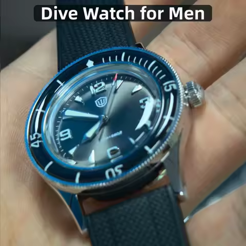 Watchdives New WD50Q Dive Watch Man 30Bar Waterproof Vh31 Quartz Watches Bubble Sapphire BGW9 Lumino