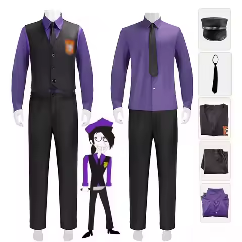 Movie William Afton Cosplay Costume FNaF Purple Guy Costume Five Nights /at Freddy's Doujin Outfit H