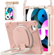 สำหรับ iPad Pro 11 2024เคส2024 iPad Air 11พร้อม360 ° เคสแท็บเล็ตตั้งได้/มือจับ/ที่ใส่ดินสอ10th เคสสำ