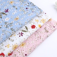 Premium Floral Printed Cotton Fabric with Embroidery (3 Colours) / Kain Cotton Bunga Sulam