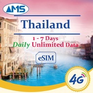 Thailand+Singapore esim 1-7 Days Daily Unlimited Data SIM Card for travel,Prepaid sim card Unlimited