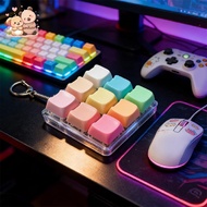 Creamy Cat Shape Keyboard Fidget Toys Adults Colorful Clicker Button Keychain Work Stress