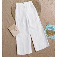 Quần dài ống suông Linen bột Hàn Pre ly nổi dáng ôm trẻ trung SLINEN