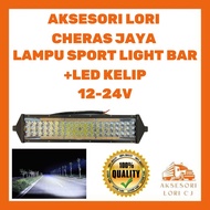 AKSESORI LORI CHERAS JAYA SPORT LIGHT BAR LED 12V 24V PUTIH SPORT LIHGT + KUNING LED KELIP 12-52INCH