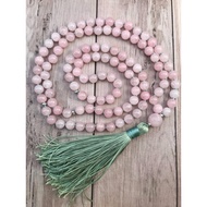 108 Mala Bead Necklace RoseQuartz  Knotted Necklace Yoga Mala meditation Beads Mens Jewelry Prayer Necklaces Tassel Necklaces