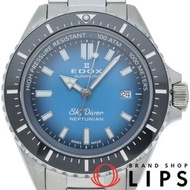 Edox Neptunian 自動機械男士腕錶，42毫米，型號 80120-3NM-BUIDN，不鏽鋼材質，藍色錶盤，拋光處理，成色極佳，原廠錶盒和保固卡 [二手]