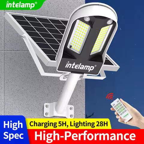Intel amp High Spec High Performance Outdoor Solar Street Lights 12500mAh With Super Large Solar Pan