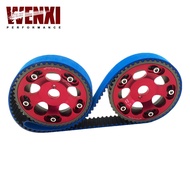 HNBR Racing Timing Belt BLUE   Aluminum Cam Gear Red FOR Toyota 1JZ 1JZGTE 1JZ-GTE WX-TB1005B 6531R