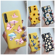 OPPO Reno 3 Pro Candy Color Mobile Phone Cases With Flowers Sunflower For OPPO CPH2037 Coque Fundas