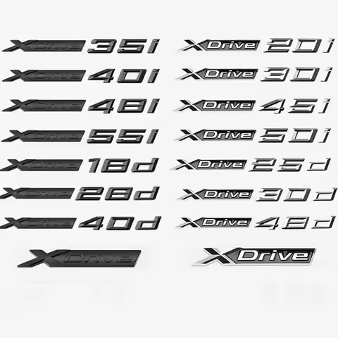 3D XDrive 20d 35i 28d 30d 35d 30i 20i 48d 50d Letter Logo Car Rear Trunk Badge Emblem Decal Sticker 