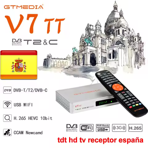 GTMEDIA V7 TT DVB-T/T2/DVB-C/J.83B Terrestrial Satellite Receiver, H.265 HEVC 10bit USB PVR Ready cc
