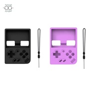 Soft Skin Case for MIYOO Mini Plus Game Console Silicone Protective Cover, with Anti-Slip and Lanyard Easy Install Easy to Use Black and Purple