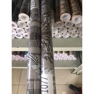 Wallsticker / Wallpaper / sticker dinding motif batik abu gelap