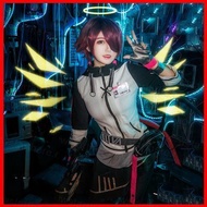 Anime Game Arknights EXUSIAI Cosplay Costume Wig Set Uniform Coat Jacket Halloween Party  Performanc