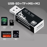 Card Reader:4-in-1 Micro USB2.0 Card Reader USB 2.0-SD/TF/MS/MT Adapter for reading 4-slot image and