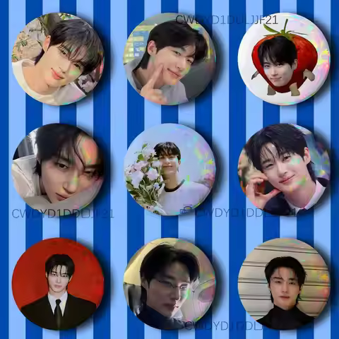 Korea B-Byeon Woo Seok Badge Handmade Button Brooch for Backpack Hat Shirt Accessories Gifts