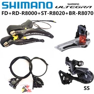 Shimano Ultegra R8020 Shifter R8070 Hydraulic Disc Brake Clamp Flat Mount 2x11 Speed Groupset Road B