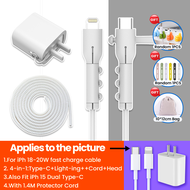 🔥【for iPhone 12-15】Phone Cable Protector for iPhone 18W/20W USB-C Charger with Wave DesignClear Soft