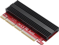Sinefine NVMe M.2 SSD to PCIe X4/X8/X16 Card with Aluminum Heat Sink, M.2 to PCIe NVMe SSD Adapter C