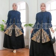 Gamis Batik Kombinasi Motif Alang ayu Modern Premium Dress Muslim Gamis Batik Kombinasi dan Kemeja B