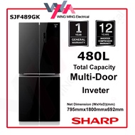 Sharp 480L French Door Inverter Fridge (SJF489GK) Multi-Door J-Tech Cooling Refrigerator/冰箱