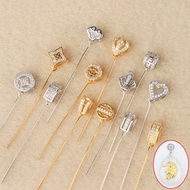 Tingxiang S925 Perak Jade Butang Loket Gesper Pemegang Kosong Kalung Gesper Aksesori Penyambung Gesp