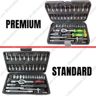 46PCS Chrome Vanadium Bolt Socket 46PC Wrench Screwdriver Bit Set Repairing Kit Tool Repair Ratchet 