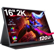 UPERFECT [Local delivery]   120HZ 2K  Portable Monitor Mobile Display 16 Inch IPS LCD Screen With USB Type-C 3.1 Standard HDMI Matte Screen FreeSync Eyecare USB C  Included Smart Case