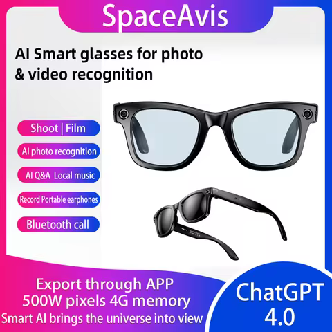 AI Smart Glasses with GPT4.0: Camera Sunglasses for Recording, Photos, Music, Calls, Real-Time Trans